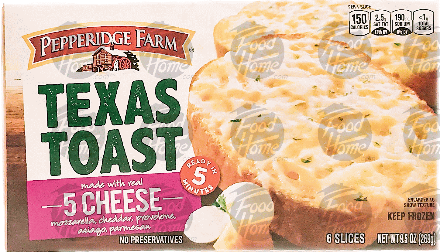 Pepperidge Farm  five cheese texas toast made w/real mozzarella, provolone, cheddar, asiago, parmesan & parsley, 6 ct Full-Size Picture